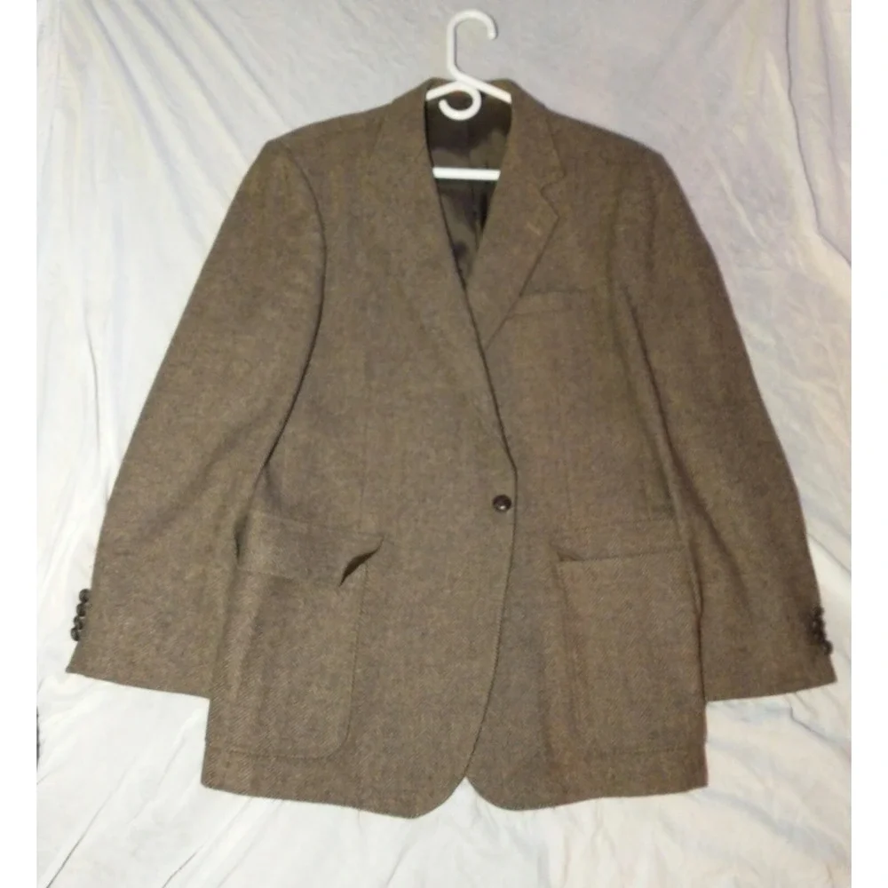 Imperial By Haggard 100% Wool Coat VTG Business Blazer Men's 44 Jacket Gray READ